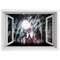 Vinilos ventana 3d castillo disneyland